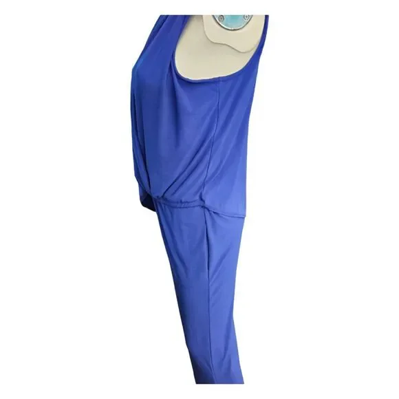 IMAN Royal Blue Jumpsuit Size Medium - Picture 5 of 7